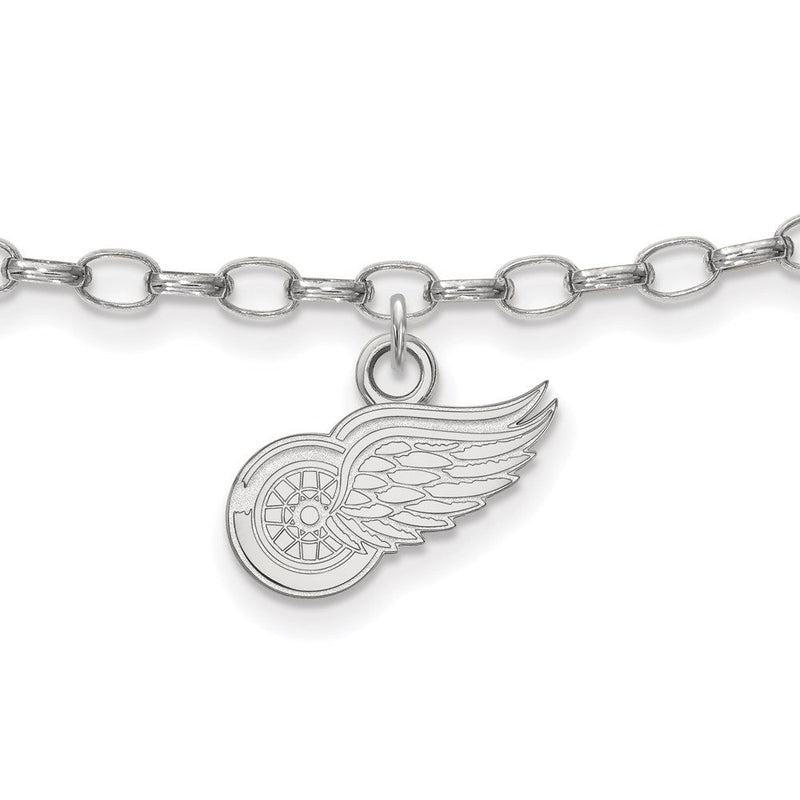 Sterlingsilber Rhodiniert Nhl Logoart Detroit Rot Flügel Fußkettchen