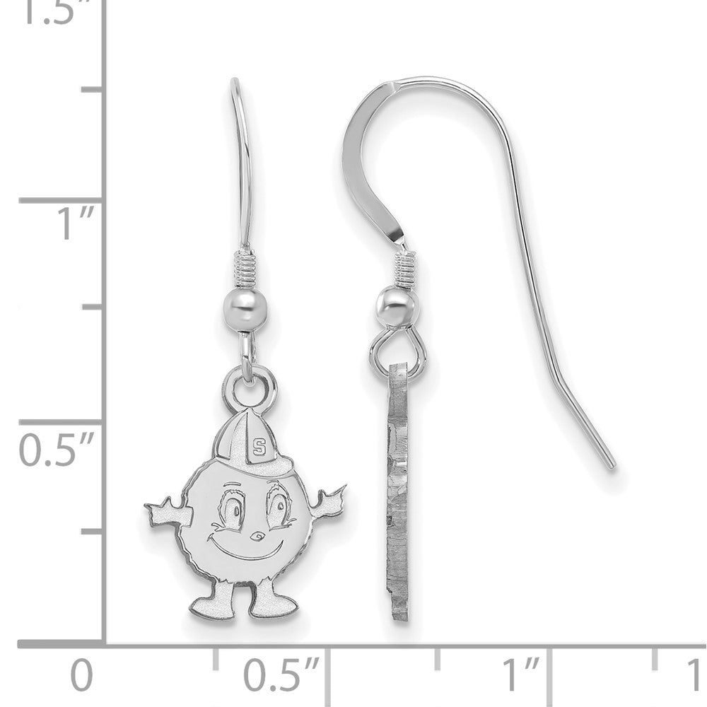 Sterlingsilber Rhodiniert Logoart Syracuse University Mascot Klein Hängend Draht Ohrringe