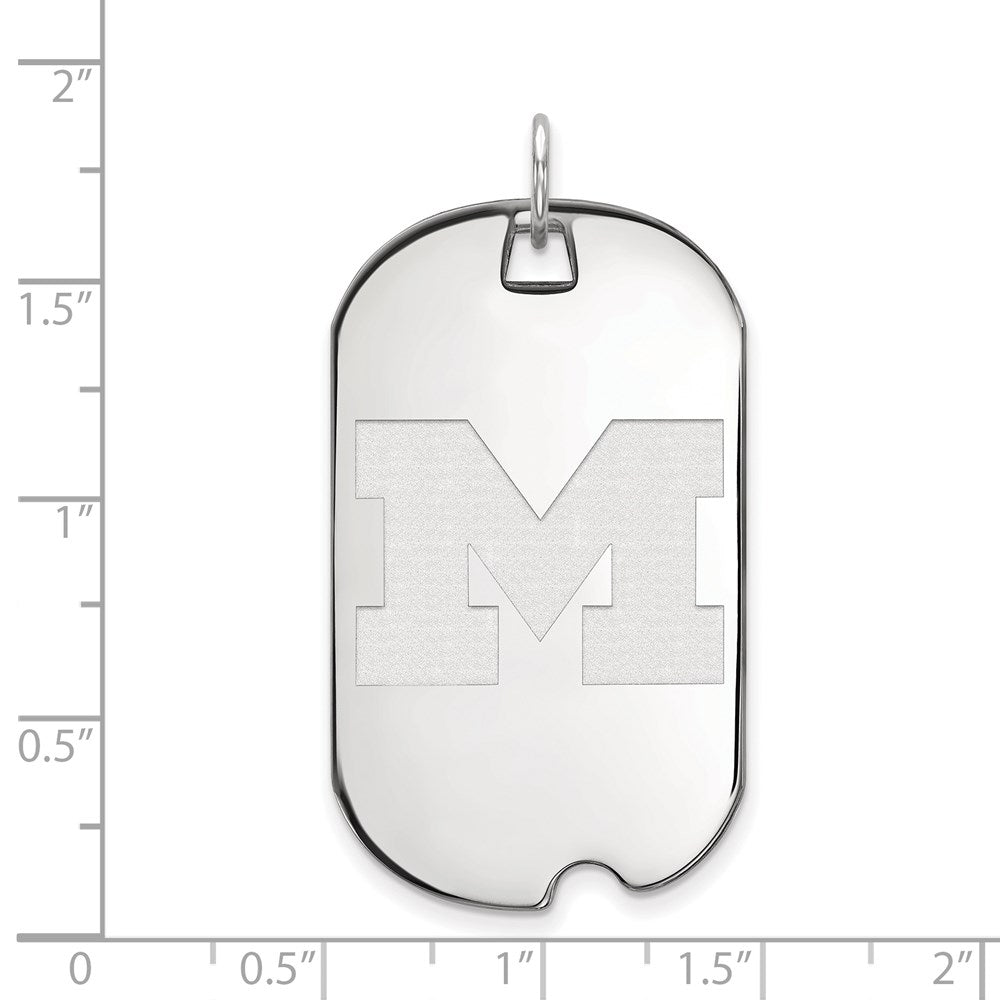 Sterlingsilber Rhodiniert Logoart University Of Michigan Buchstabe M Groß Erkennungsmarke Anhänger
