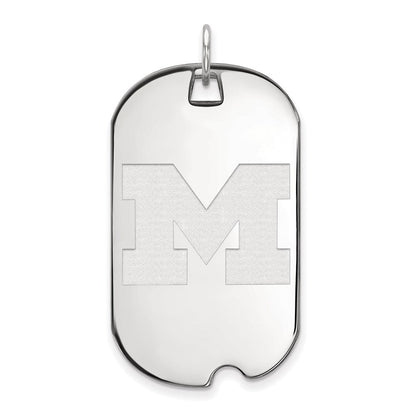 Sterlingsilber Rhodiniert Logoart University Of Michigan Buchstabe M Groß Erkennungsmarke Anhänger