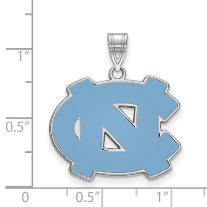 Sterlingsilber Rhodiniert Logoart University Of North Carolina N C Groß Emailliert Anhänger