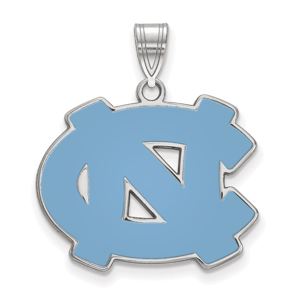 Sterlingsilber Rhodiniert Logoart University Of North Carolina N C Groß Emailliert Anhänger