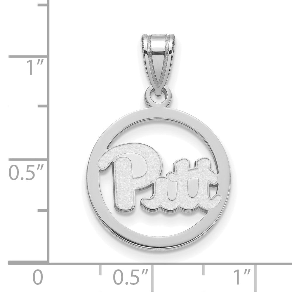 Sterlingsilber Rhodiniert Logoart University Of Pittsburgh Mittel Kreis Anhänger