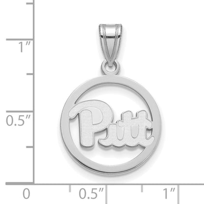 Sterlingsilber Rhodiniert Logoart University Of Pittsburgh Mittel Kreis Anhänger