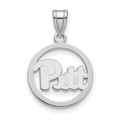 Sterlingsilber Rhodiniert Logoart University Of Pittsburgh Mittel Kreis Anhänger