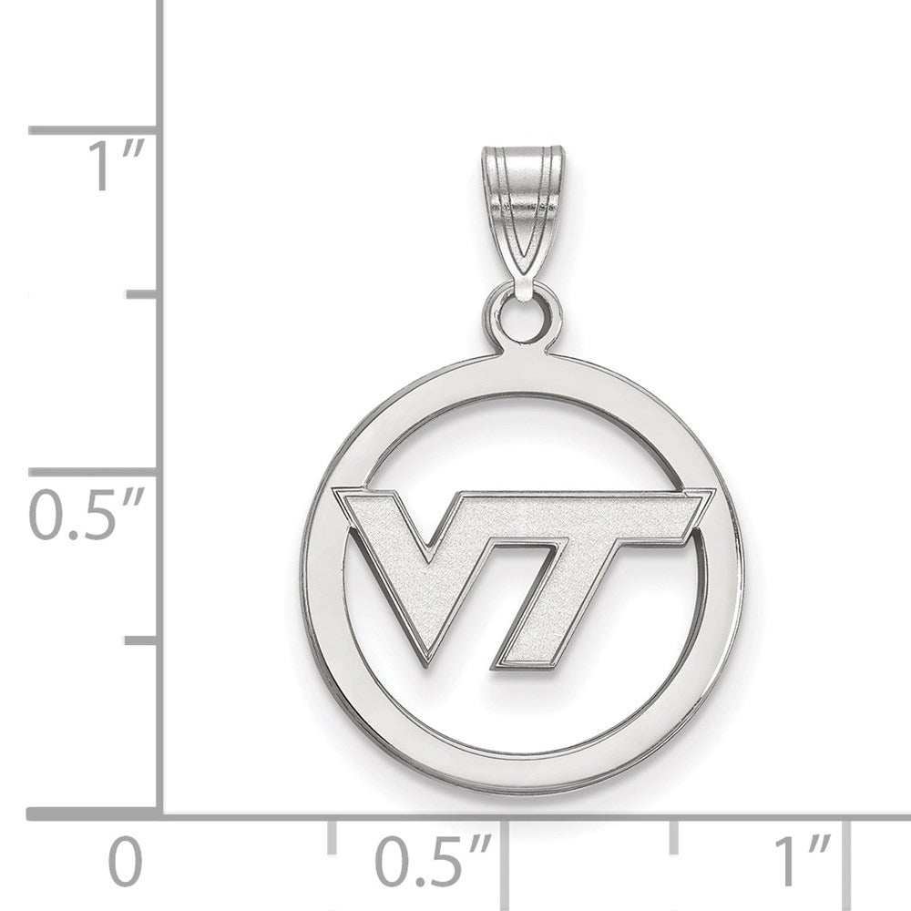 Sterlingsilber Rhodiniert Logoart Virginia Tech V T Med Kreis Anhänger