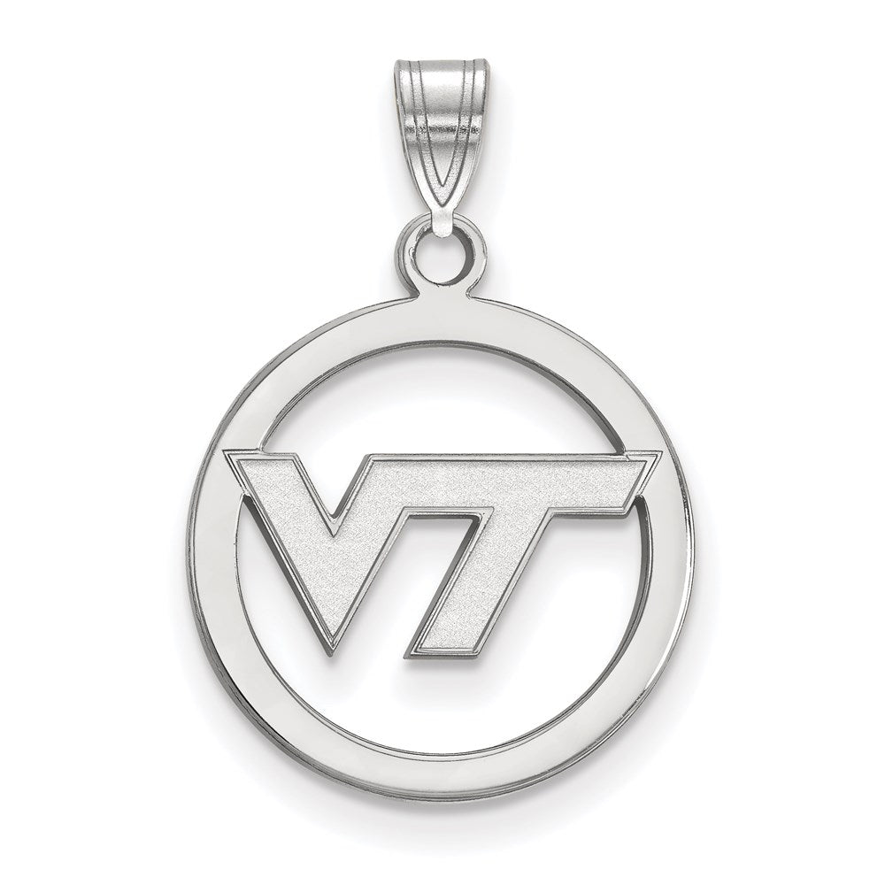 Sterlingsilber Rhodiniert Logoart Virginia Tech V T Med Kreis Anhänger