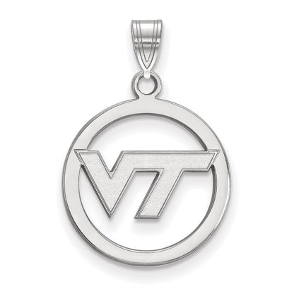 Sterlingsilber Rhodiniert Logoart Virginia Tech V T Med Kreis Anhänger
