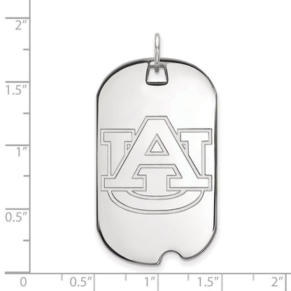 Sterlingsilber Rhodiniert Logoart Auburn University Groß Erkennungsmarke Anhänger