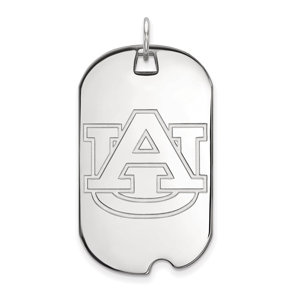 Sterlingsilber Rhodiniert Logoart Auburn University Groß Erkennungsmarke Anhänger