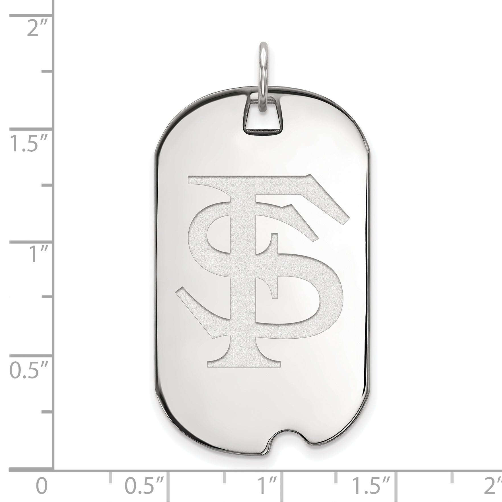 Sterlingsilber Rhodiniert Logoart Florida State University F S Groß Erkennungsmarke Anhänger