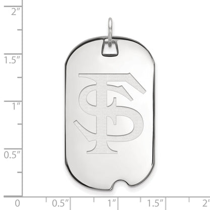 Sterlingsilber Rhodiniert Logoart Florida State University F S Groß Erkennungsmarke Anhänger