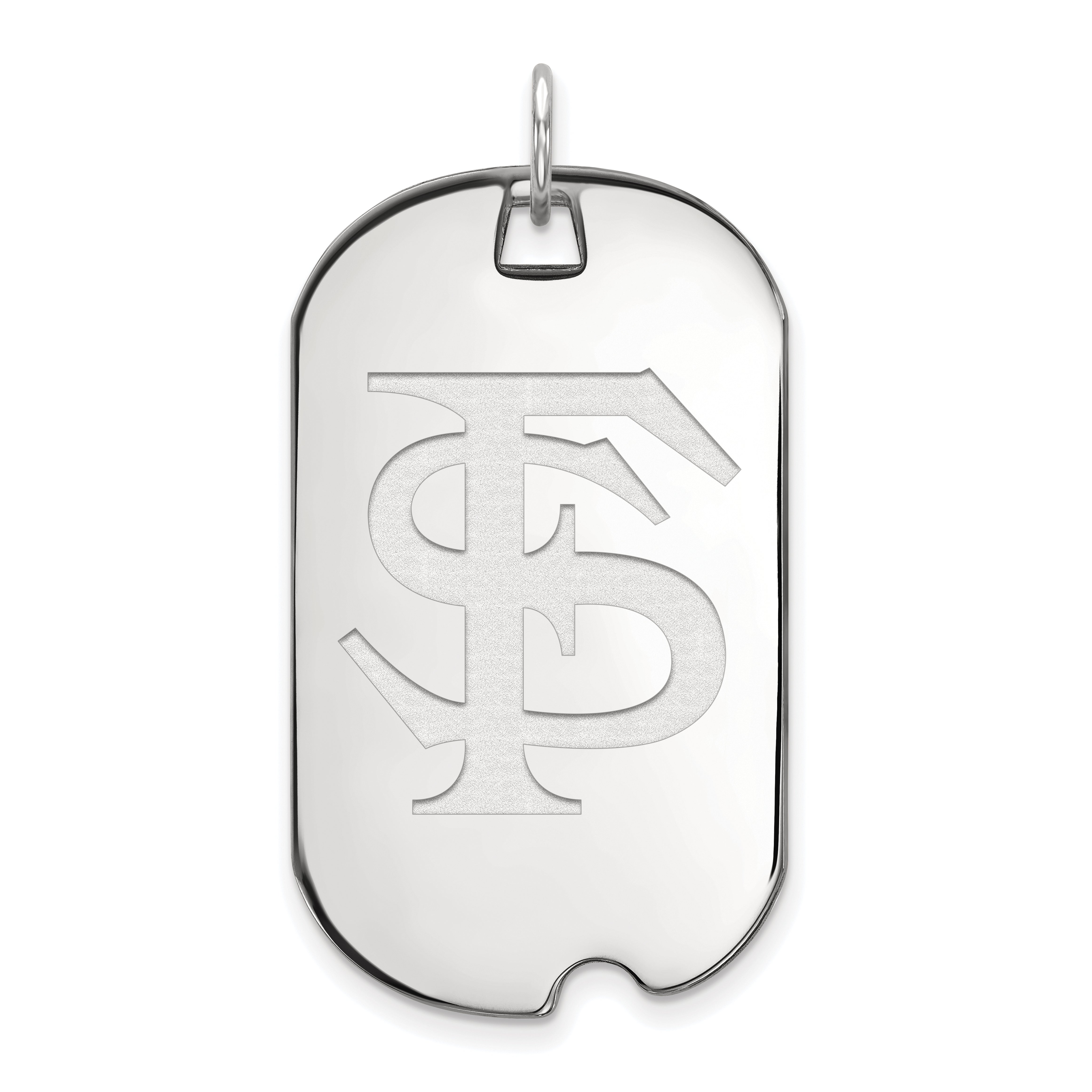 Sterlingsilber Rhodiniert Logoart Florida State University F S Groß Erkennungsmarke Anhänger