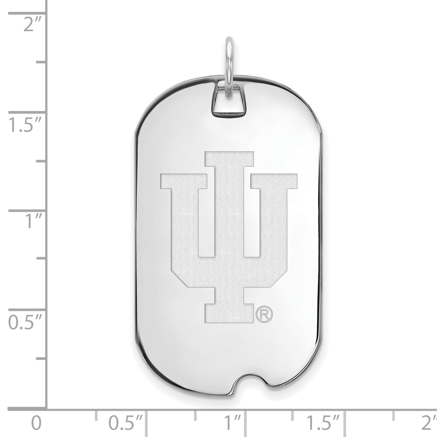 Sterlingsilber Rhodiniert Logoart Indiana University I U Groß Erkennungsmarke Anhänger