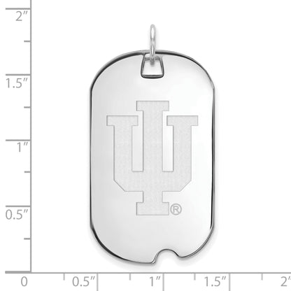 Sterlingsilber Rhodiniert Logoart Indiana University I U Groß Erkennungsmarke Anhänger