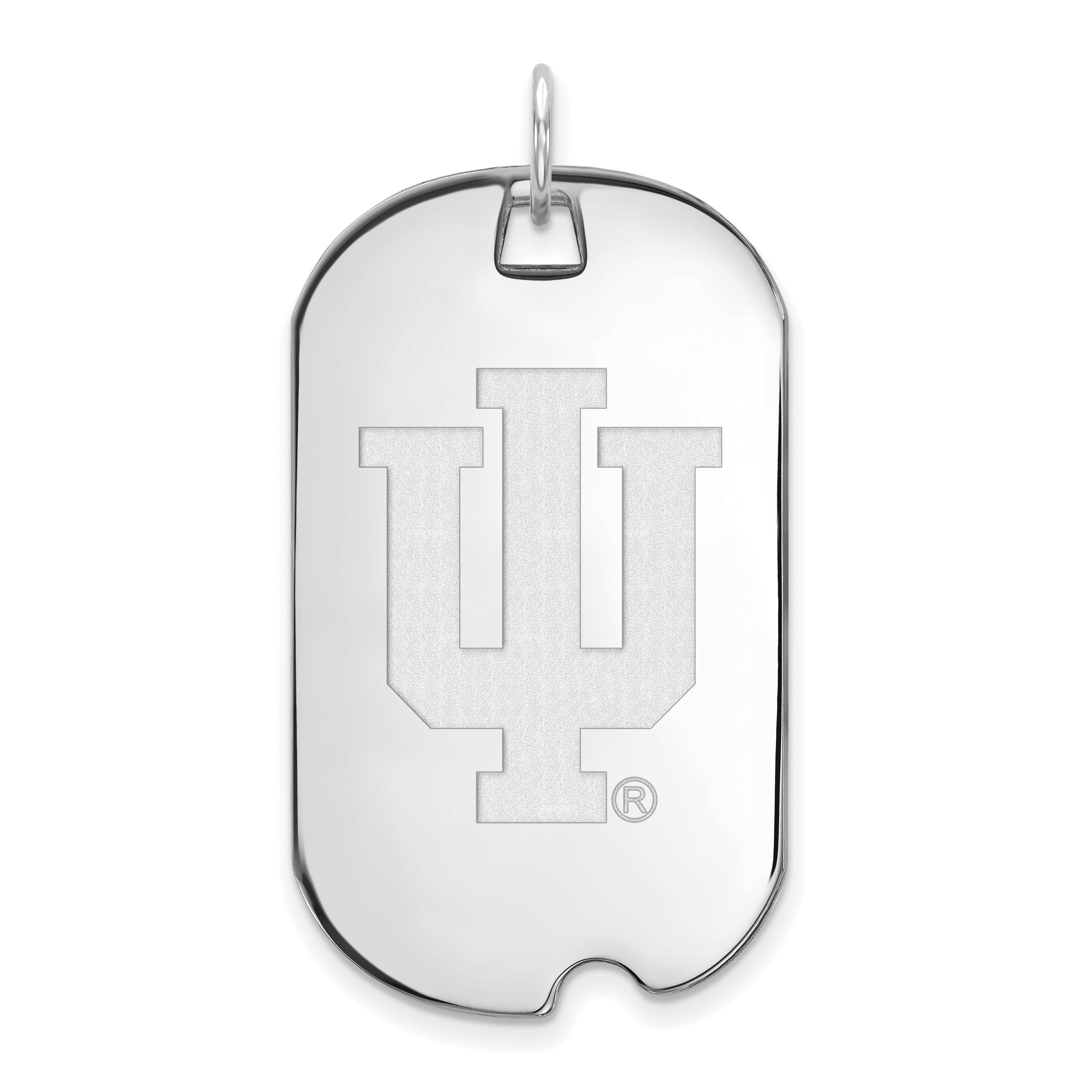 Sterlingsilber Rhodiniert Logoart Indiana University I U Groß Erkennungsmarke Anhänger