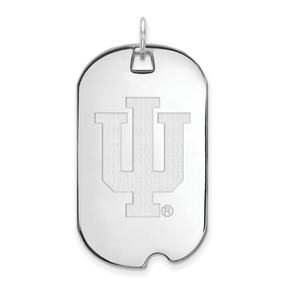 10K Weißgold Logoart Indiana University I U Groß Erkennungsmarke Anhänger