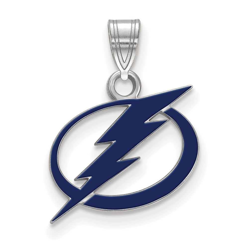 Sterlingsilber Rhodiniert Nhl Logoart Tampa Bay Blitz Klein Emailliert Anhänger