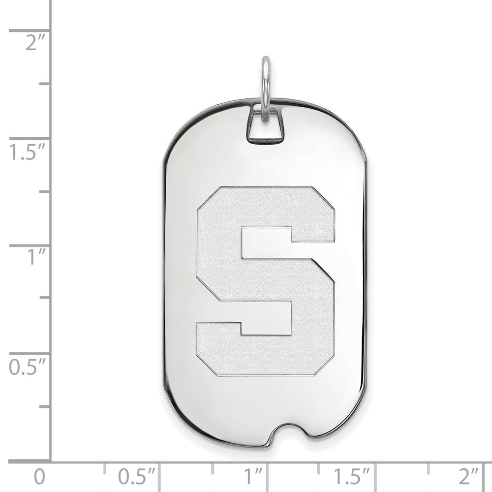 Sterlingsilber Rhodiniert Logoart Michigan State University Buchstabe S Groß Erkennungsmarke Anhänger