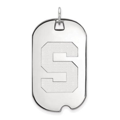 Sterlingsilber Rhodiniert Logoart Michigan State University Buchstabe S Groß Erkennungsmarke Anhänger