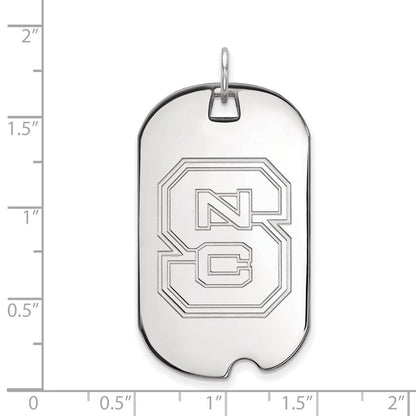 Sterlingsilber Rhodiniert Logoart North Carolina State University N C S Groß Erkennungsmarke Anhänger