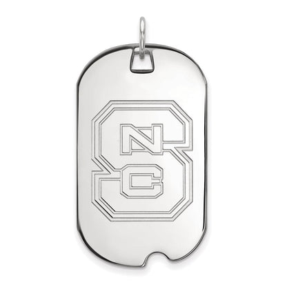 Sterlingsilber Rhodiniert Logoart North Carolina State University N C S Groß Erkennungsmarke Anhänger
