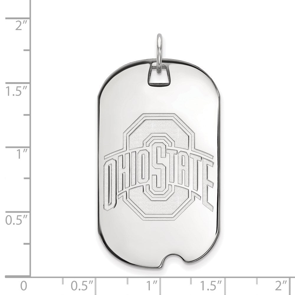 Sterlingsilber Rhodiniert Logoart The Ohio State University Groß Erkennungsmarke Anhänger