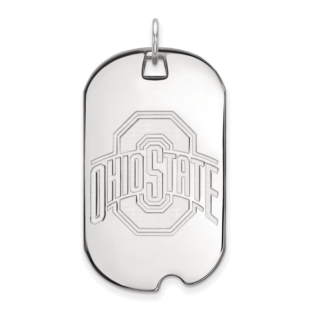 Sterlingsilber Rhodiniert Logoart The Ohio State University Groß Erkennungsmarke Anhänger