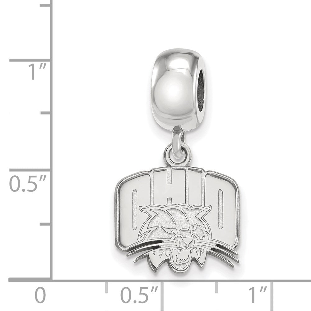 Sterlingsilber Rhodiniert Logoart Ohio University Klein Hängend Perle
