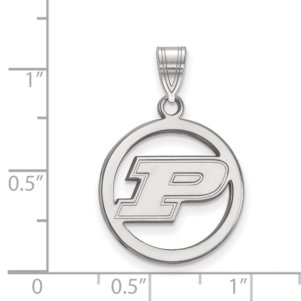 Sterlingsilber Rhodiniert Logoart Purdue University Buchstabe P Mittel Kreis Anhänger