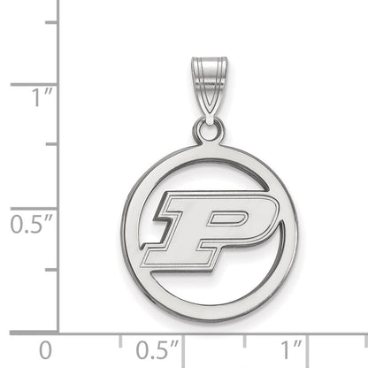 Sterlingsilber Rhodiniert Logoart Purdue University Buchstabe P Mittel Kreis Anhänger