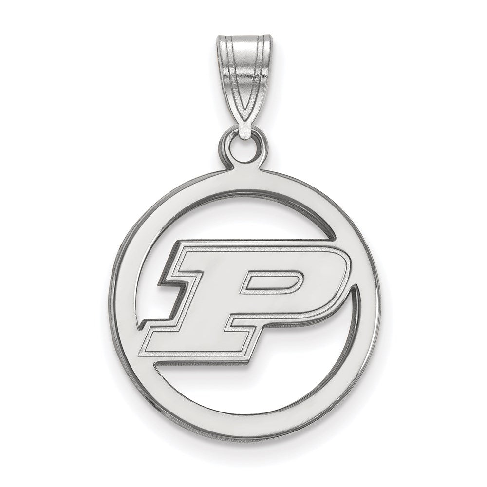 Sterlingsilber Rhodiniert Logoart Purdue University Buchstabe P Mittel Kreis Anhänger