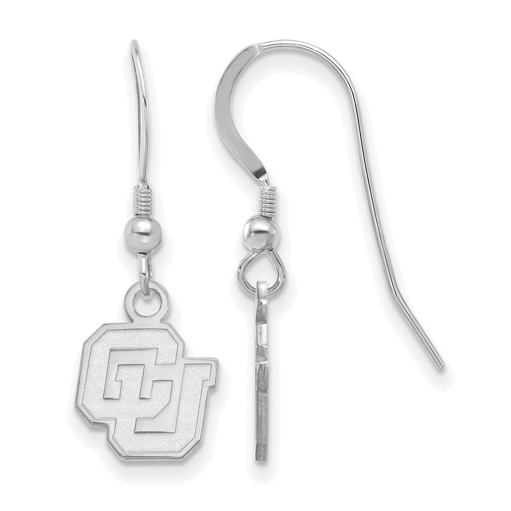 Sterlingsilber Rhodiniert Logoart University Of Colorado C U Extra Klein Hängend Draht Ohrringe