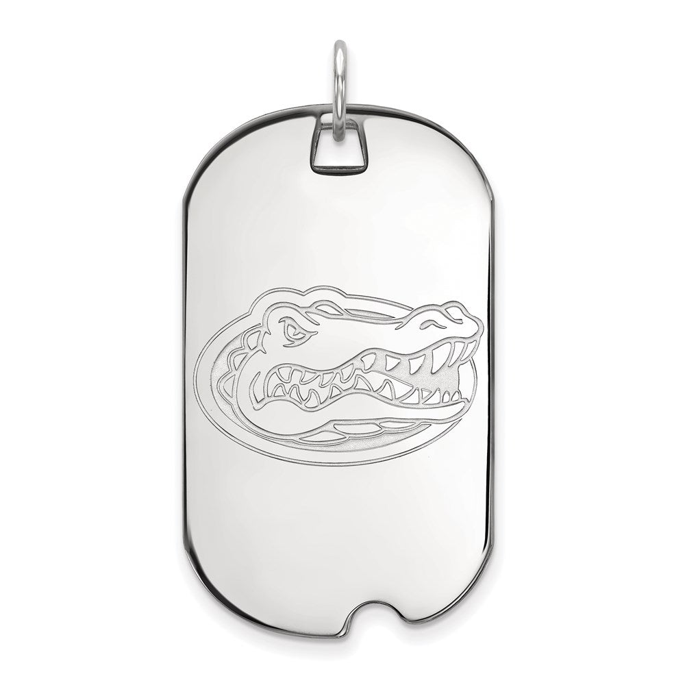 10K Weißgold Logoart University Of Florida Gator Groß Erkennungsmarke Anhänger