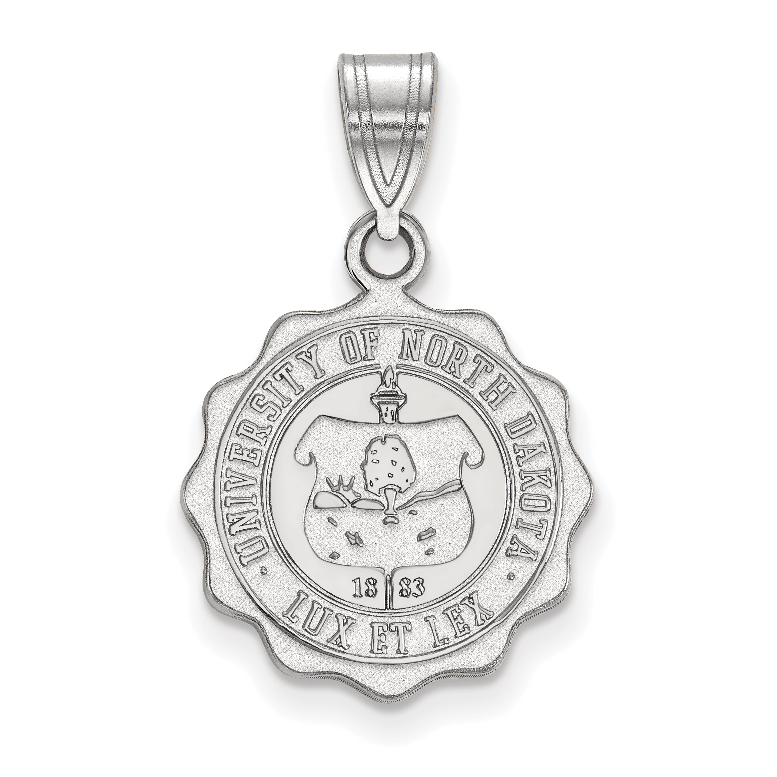 Sterlingsilber Rhodiniert Logoart University Of North Dakota Mittel Wappen Anhänger