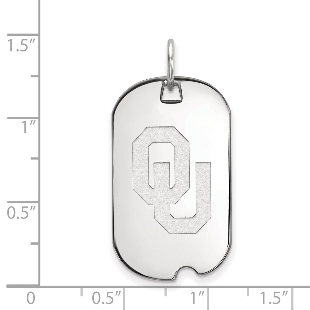 Sterlingsilber Rhodiniert Logoart University Of Oklahoma O U Klein Erkennungsmarke Anhänger