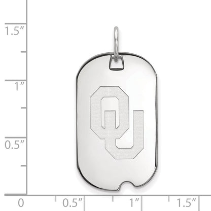 Sterlingsilber Rhodiniert Logoart University Of Oklahoma O U Klein Erkennungsmarke Anhänger