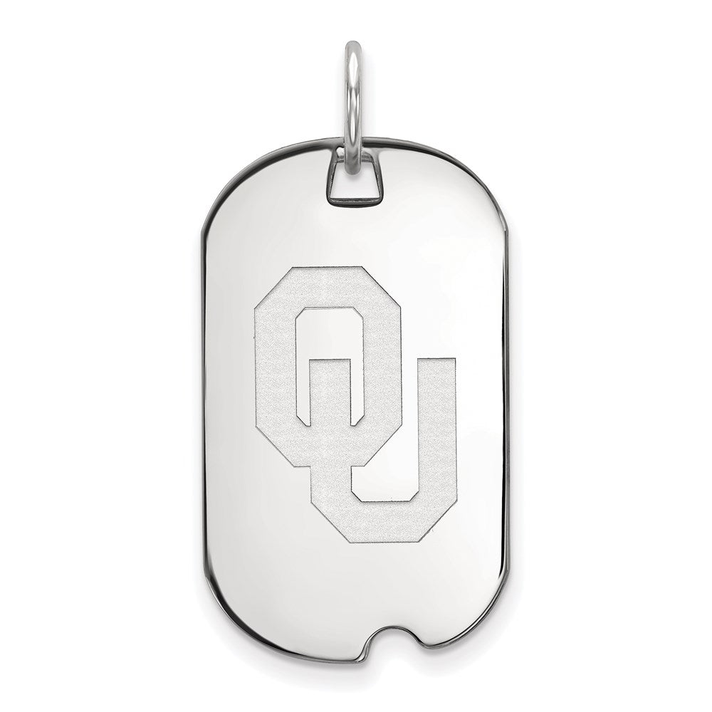 Sterlingsilber Rhodiniert Logoart University Of Oklahoma O U Klein Erkennungsmarke Anhänger