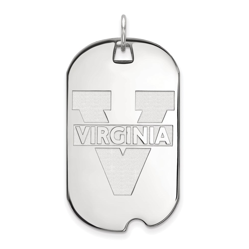 Sterlingsilber Rhodiniert Logoart University Of Virginia Groß Erkennungsmarke Anhänger