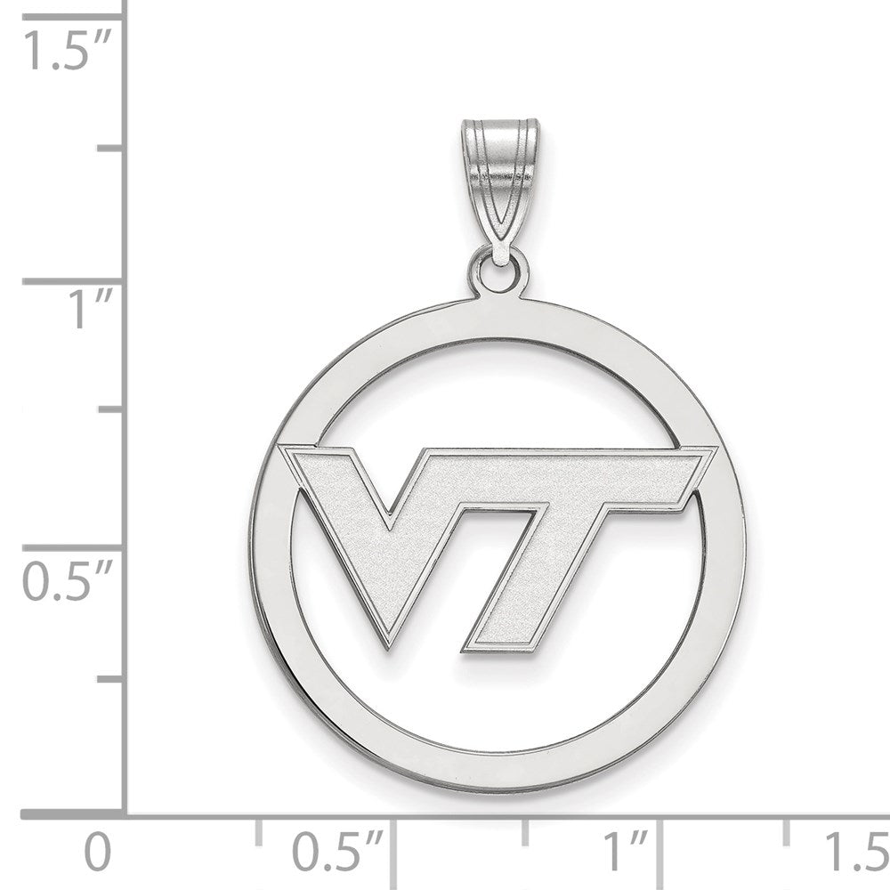 Sterlingsilber Rhodiniert Logoart Virginia Tech V T Extra Groß Kreis Anhänger