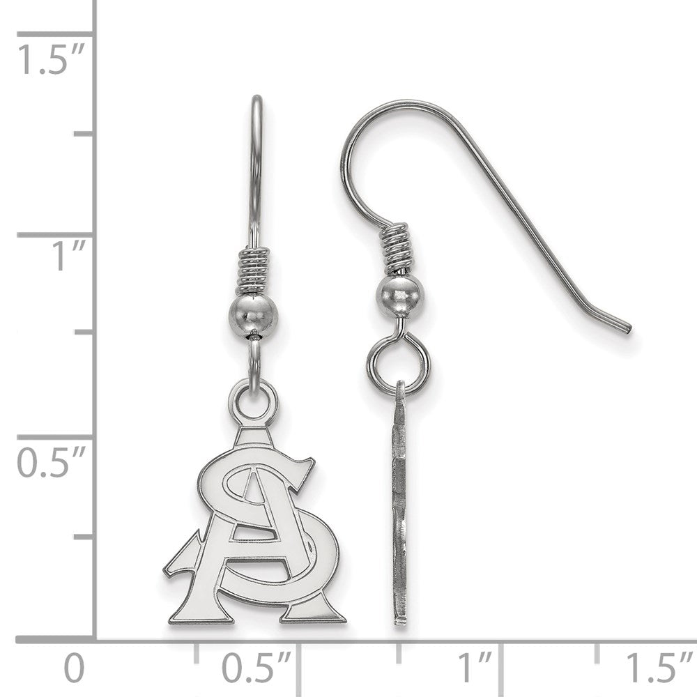 Sterlingsilber Rhodiniert Logoart Arizona State University A S Klein Hängend Draht Ohrringe