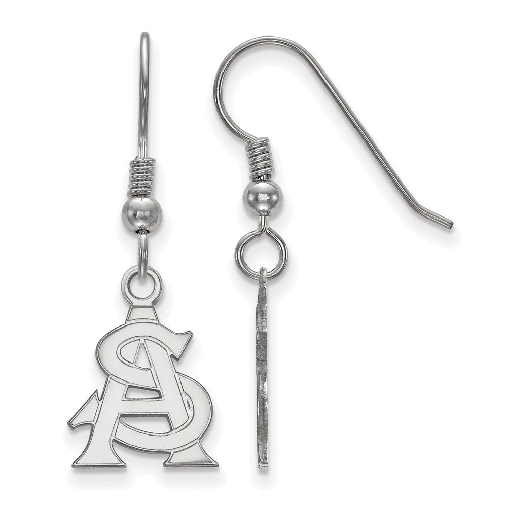 Sterlingsilber Rhodiniert Logoart Arizona State University A S Klein Hängend Draht Ohrringe