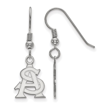 Sterlingsilber Rhodiniert Logoart Arizona State University A S Klein Hängend Draht Ohrringe
