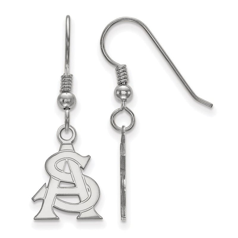 Sterlingsilber Rhodiniert Logoart Arizona State University A S Klein Hängend Draht Ohrringe