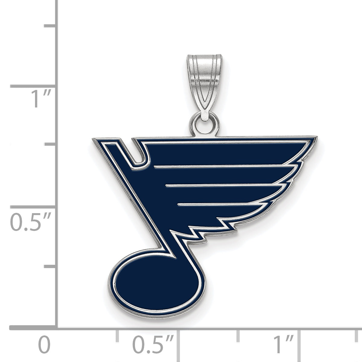 Sterlingsilber Rhodiniert Nhl Logoart St. Louis Blues Groß Emailliert Anhänger