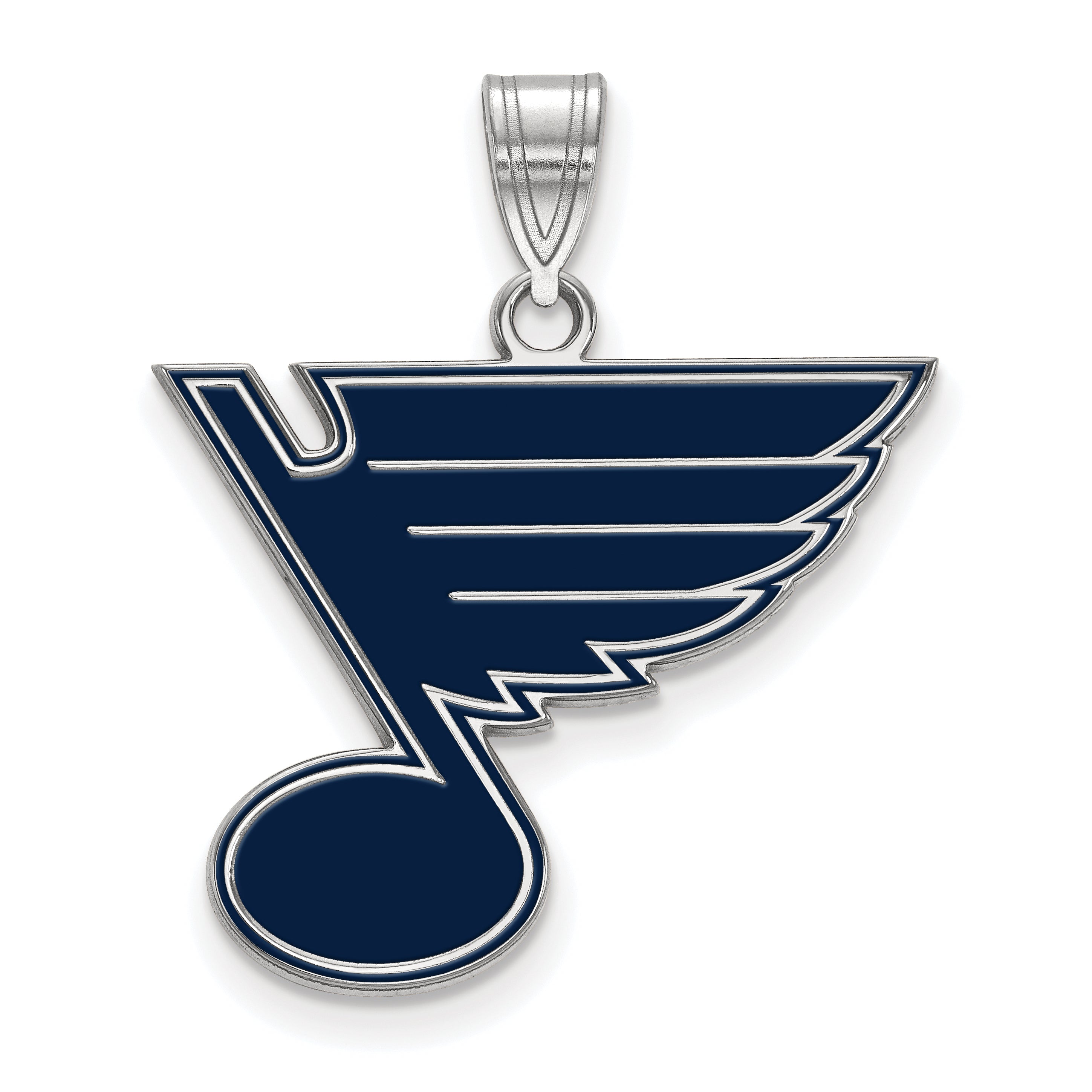 Sterlingsilber Rhodiniert Nhl Logoart St. Louis Blues Groß Emailliert Anhänger