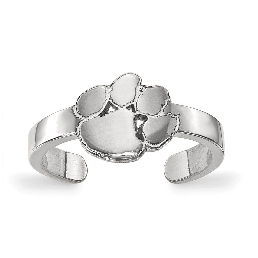 Sterlingsilber Rhodiniert Logoart Clemson University Tiger Paw Zehenring
