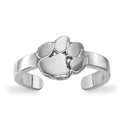 Sterlingsilber Rhodiniert Logoart Clemson University Tiger Paw Zehenring