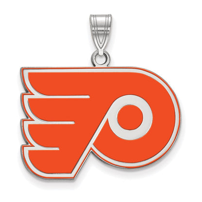 Sterlingsilber Rhodiniert Nhl Logoart Philadelphia Flyers Groß Emailliert Anhänger