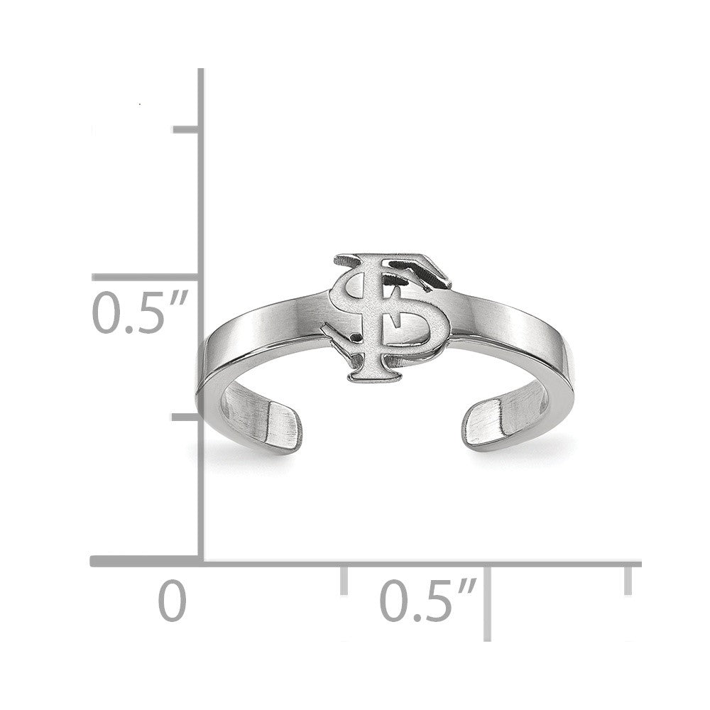 Sterlingsilber Rhodiniert Logoart Florida State University F S Zehenring